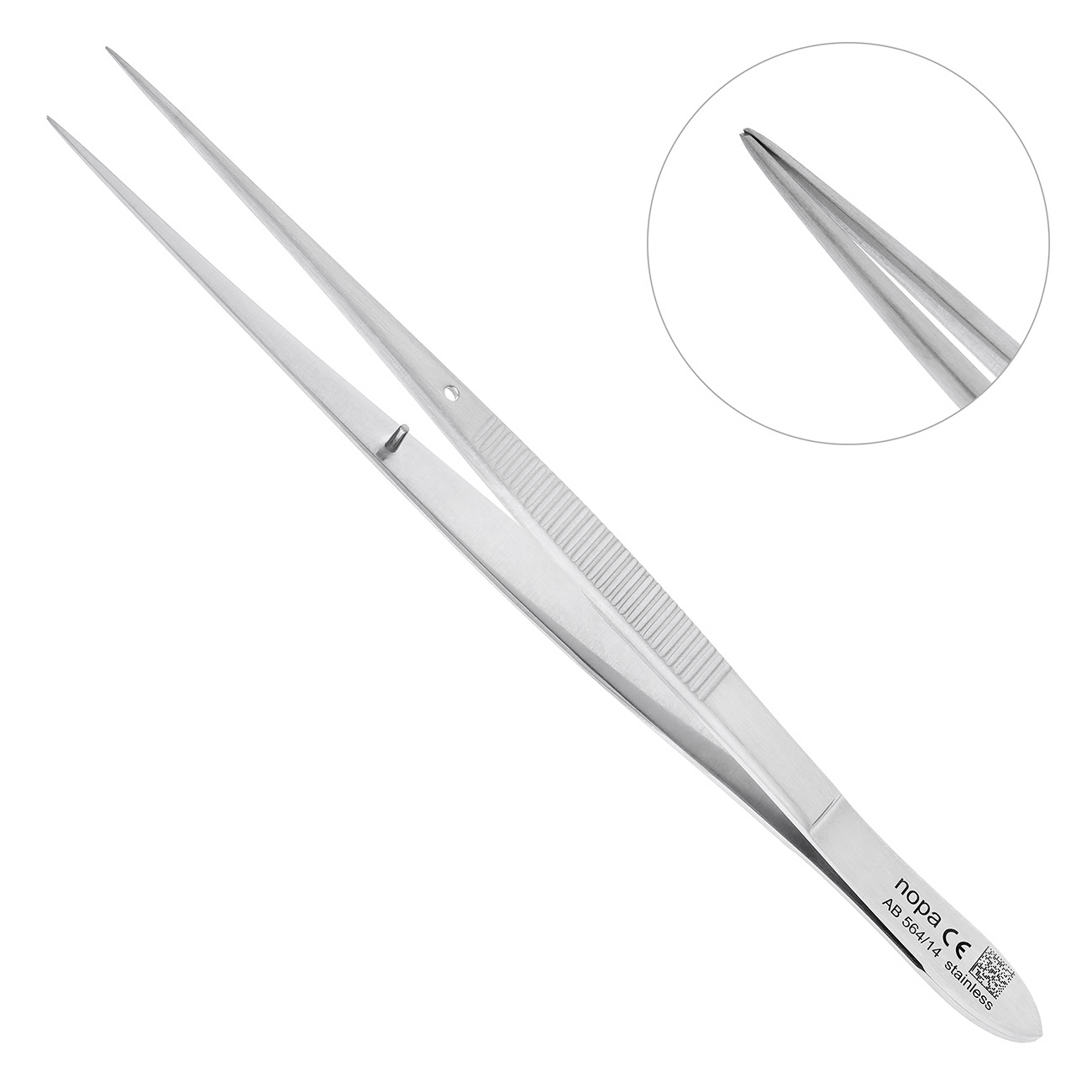 картинка AB 564/14 Пинцет для удаления осколков гладкий, прямой, 14,5 см, Nopa 