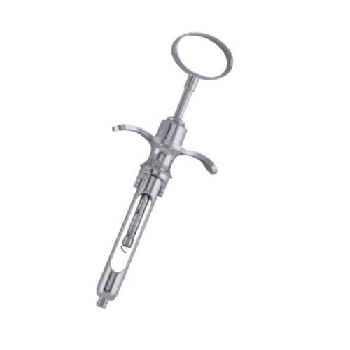 картинка Шприц карпульный с одним кольцом, хромированный (ручная аспирация), Anthogyr 