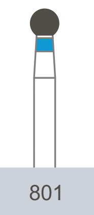 картинка Бор алмазный 801-021, шаровидный (5 шт.), Prima Dental Group 
