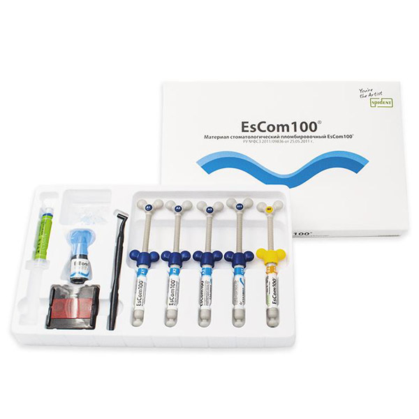 картинка ЭсКом 100 - EssCom 100, малый набор (5х4г+5мл+5мл), Spident 