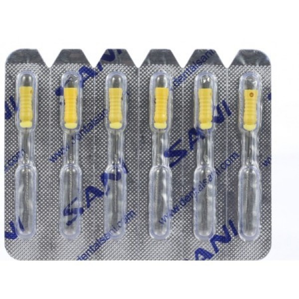 картинка К-файлы никель-титановые - К-файлы NiTi, 6512, (6шт), SANI 