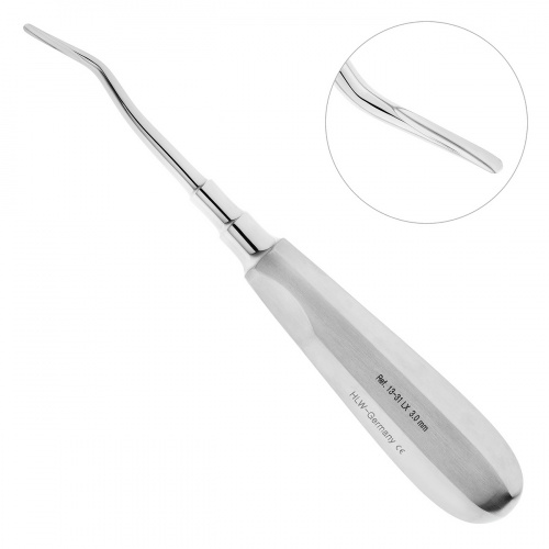 картинка 13-31LX Люксатор с двойным изгибом, 3 мм, HLW Dental 