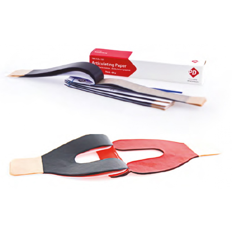 картинка Бумага для контроля артикуляции прямая, двусторонняя, 50 µ (144шт), P.D. 