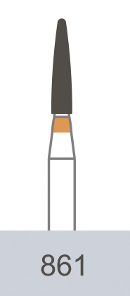 картинка Бор алмазный 861-012 EF, FO-41 EF пламевидный (5 шт.), Prima Dental Group 