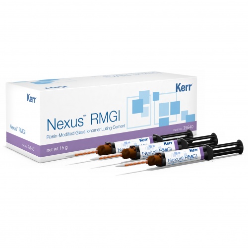 картинка Нексус РМДжиАй - Nexus RMGI цемент стеклоиономерный, набор, 35640 (3х5г), Kerr
