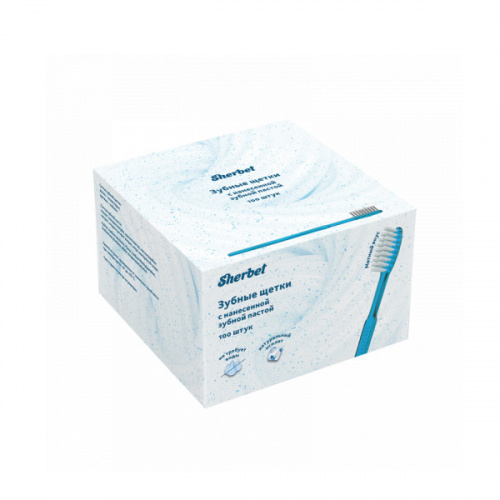 картинка Зубные щётки с нанесённой зубной пастой 01-000001, Sherbet (100шт.) 