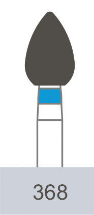 картинка Бор алмазный 368-032 M, FO-27M пламевидный (5 шт.), Prima Dental Group 