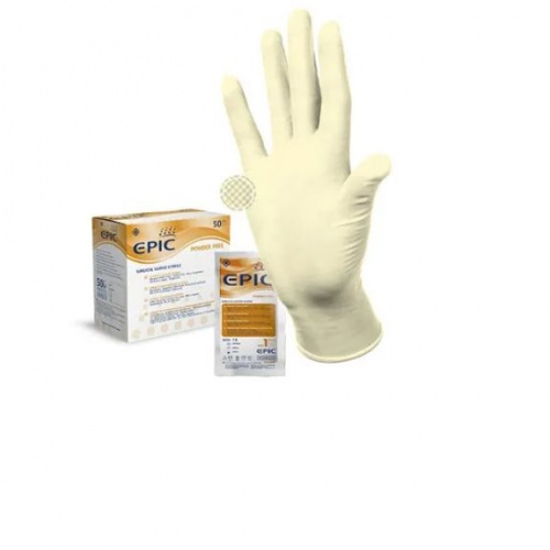 картинка Перчатки стерильные Epic хирургические латексные (50 пар), Heliomed 