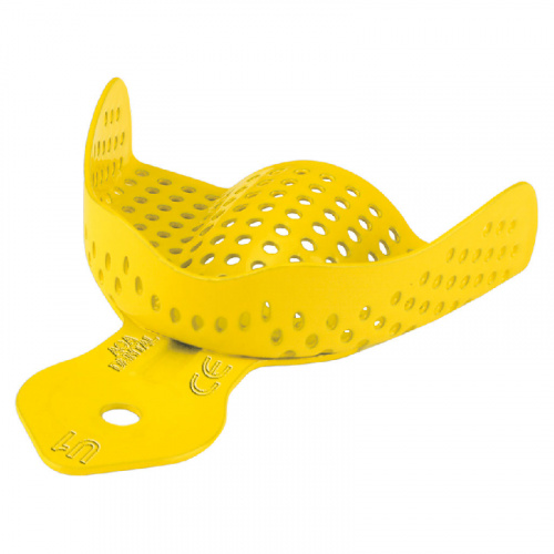 картинка Ложка слепочная с перфорацией без бортиков, алюминий (1шт), Asa Dental 