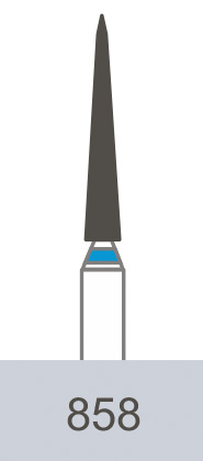 картинка Бор алмазный 858-012, игловидный (5 шт.), Prima Dental Group 