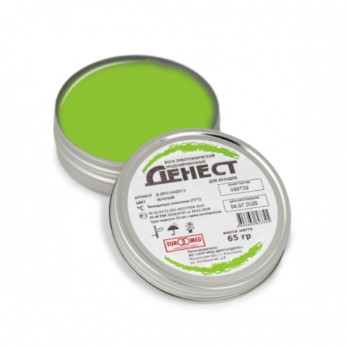 картинка Воск зуботехнический Денест, моделировочный, для вкладок, зеленый, Д-ДМ116ХД813, ЭУР-МЕД (65 г) 