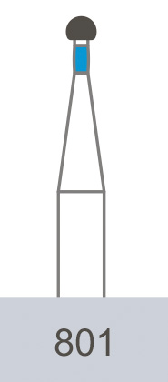 картинка Бор алмазный 801-010, BR-45 шаровидный (5 шт.), Prima Dental Group 