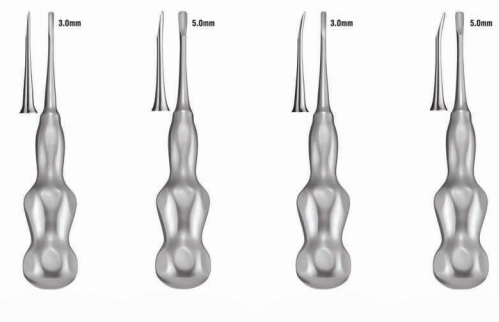 картинка 2054 Набор люксаторов с анатомическими ручками, 4 инструмента, Orange 