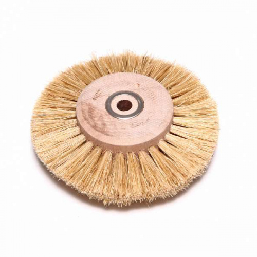 картинка Щётка для шлифмотора 4A80HWC натуральная, белая, жёсткая (d=80мм), Sheshan Songjiang Brush 