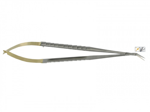 картинка 8053-8055 Ножницы микрохирургические Castroviejo зубчатые, 180 мм, Orange 