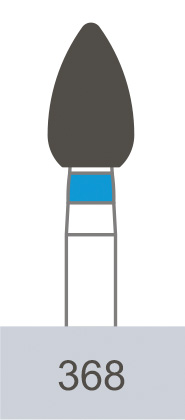 картинка Бор алмазный 368-028 M, FO-25M пламевидный (5 шт.), Prima Dental Group 