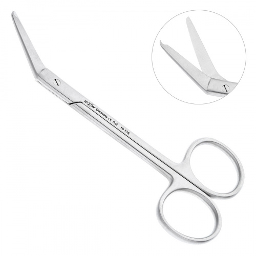 картинка 19-13A Ножницы хирургические угловые для снятия швов Nahtschere, 11,5 см, HLW Dental 