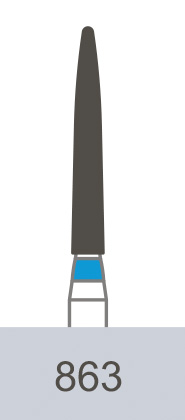 картинка Бор алмазный 863-012 M, FO-11M пламевидный (5 шт.), Prima Dental Group 