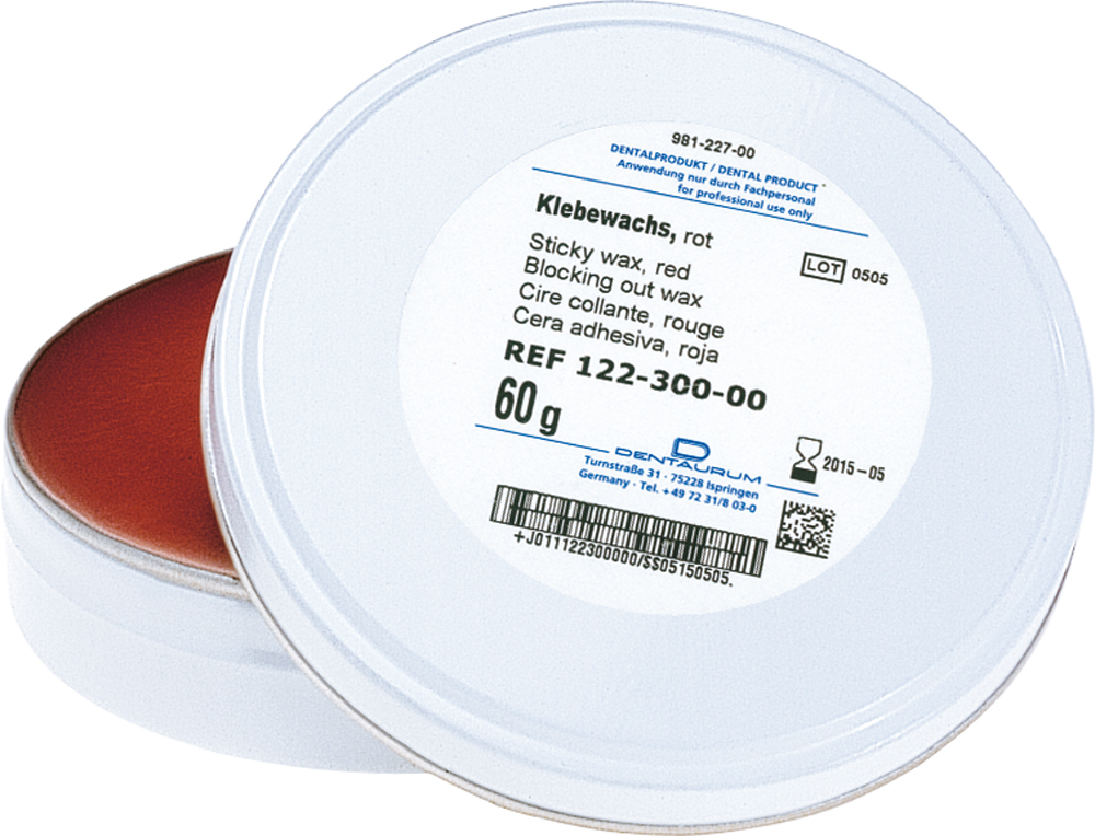 картинка Воск стыковочный Sticky Wax Red, красный, клеевой, 122-300-00 (60г), Dentaurum 