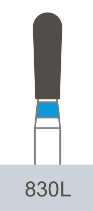 картинка Бор алмазный 830L-018 M, EX-20 M грушевидный (5 шт.), Prima Dental Group 