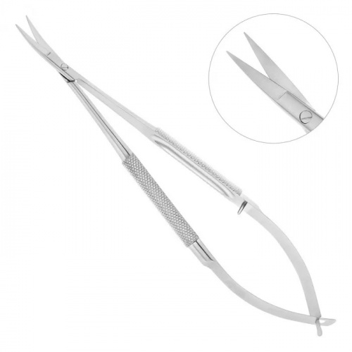 картинка 19-28 Ножницы хирургические изогнутые Castroviejo-Gomel, 14 см, HLW Dental 