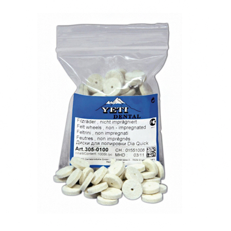 картинка Диски войлочные полировочные с пропиткой, Yeti (100 шт) 