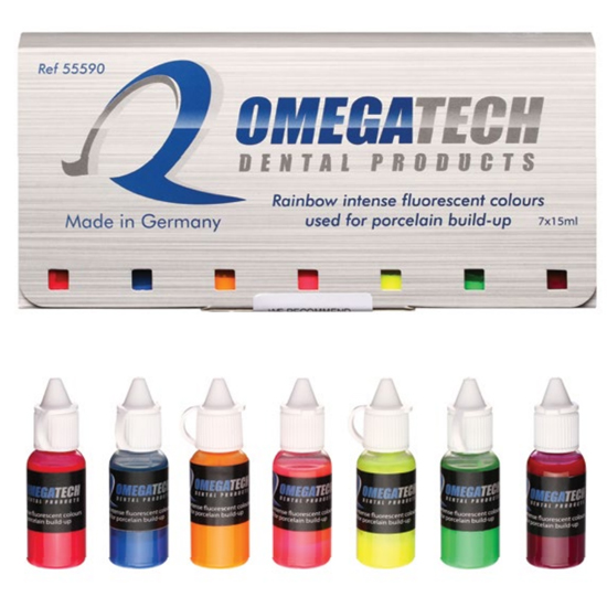 картинка Красители для керамики Porzellan Build-Up Farben 55590 (7x15мл), Omegatech 