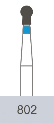 картинка Бор алмазный 802-016 M, шаровидный с юбочкой (5 шт.), Prima Dental Group 