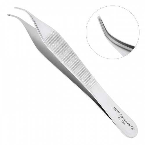 картинка 22-16A Пинцет хирургический Адсона изогнутый, 12 см, HLW Dental 