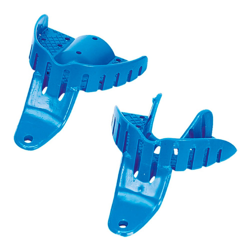 картинка Набор одноразовых слепочных ложек из пластмассы, с перфорацией без бортика (12шт+12шт), Asa Dental 