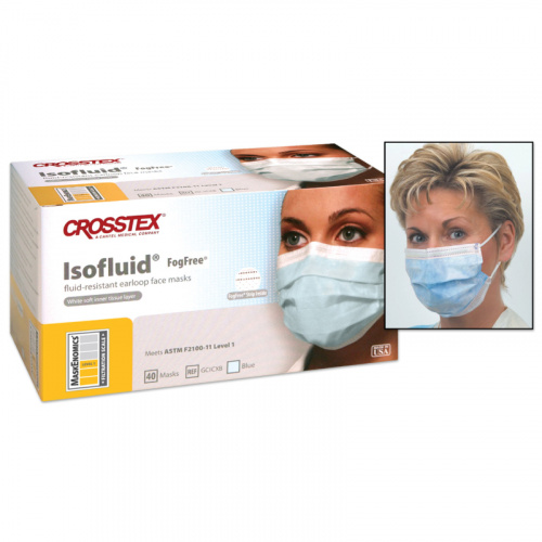 картинка Маски "ISOFLUID" трехслойные (50 шт.), CROSSTEX 