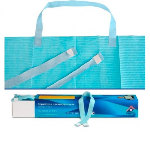 картинка Держатели для нагрудников одноразовые с липучкой (250шт), Кристидент 