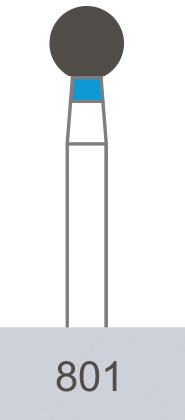картинка Бор алмазный 801-028C, шаровидный (5 шт.), Prima Dental Group 