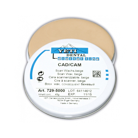 картинка Воск сканировочный IQ, для технологии CAD/CAM, бежевый, Yeti (45гр) 