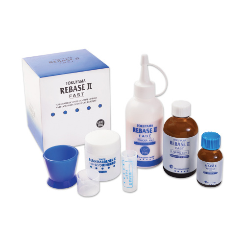 картинка Ребейс - Rebase II, Tokuyama Dental (порошок 80г, жидкость 50мл, адгезив 15мл) 