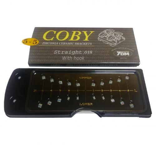 картинка Брекеты Coby Straight STR-018-5-5H, верхние, нижние, правые, левые на 1/2/3/4/5, 018" с крючком, YDM (20шт) 