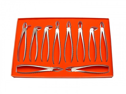 картинка 2951МС, 2952МС Наборы щипцов для удаления зубов (10 шт.), Orange 