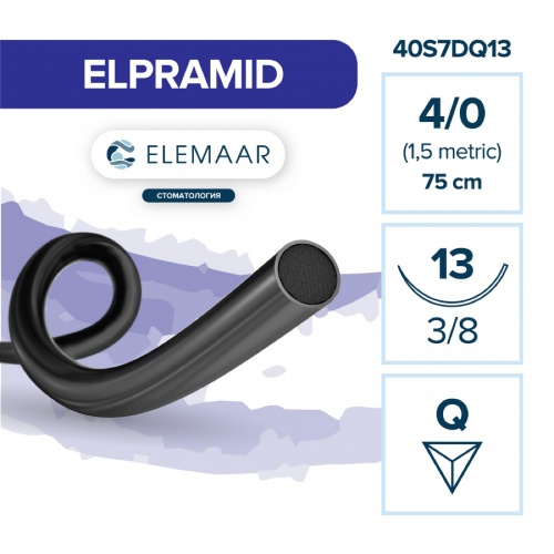 картинка 407DQ13 Элпрамид - Elpramid B 4/0 обр. - реж.,13мм, 3/8, 75см (12шт), Elemaar 