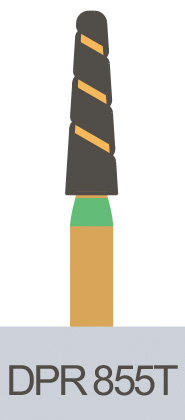 картинка Боры алмазные Predator Turbo Diamonds 855T-020 FG (5 шт.), Prima Dental Group 