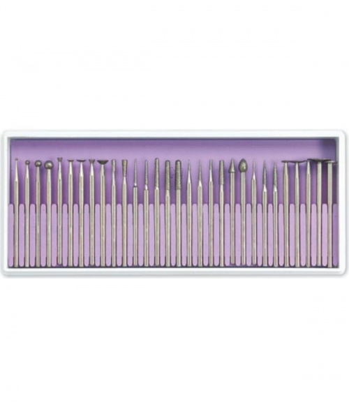 картинка Набор алмазных боров для зубного техника на прямой наконечник Grade (30шт), Song Young 