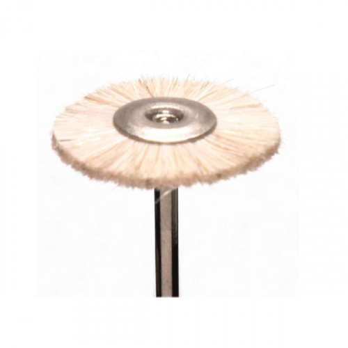 картинка Щётка MSHS10W на дискодержателе, натуральная, белая, экстра мягкая (d=18мм), Sheshan Songjiang Brush 