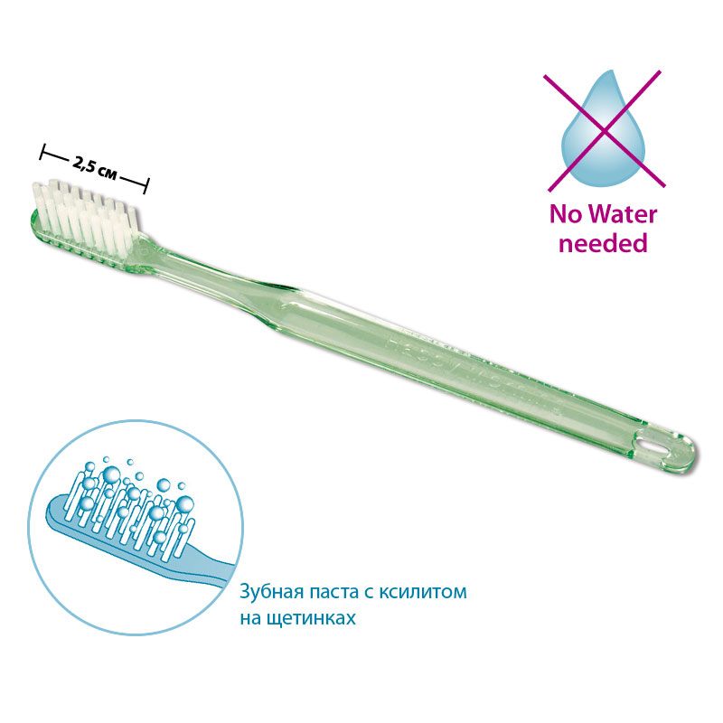 картинка 605496 Одноразовые зубные щетки Хеппи Монинг Ксилитол - Happy Morning Xylitol, Miradent (50 шт) 