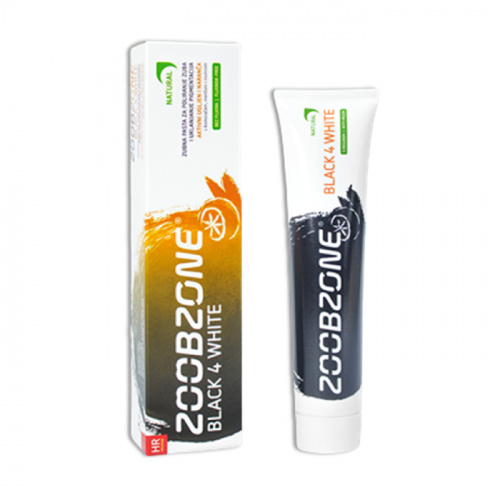 картинка Зубная паста отбеливающая с активированным углем Black 4 White, Zoobzone (75мл) 