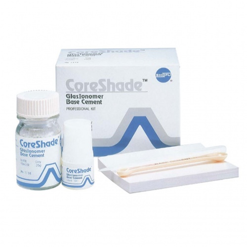 картинка КорШейд ГласИономер Бейз Цемент Сет - CoreShade GlasIonomer Base Cement Set (25г+15мл), Shofu  