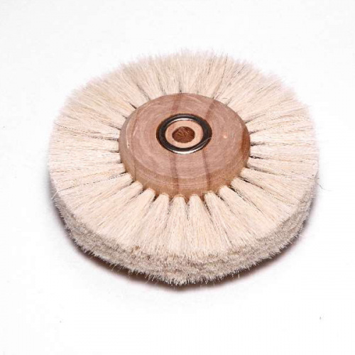 картинка Щётка для шлифмотора 4A80SWS натуральная, белая, мягкая (d=80мм), Sheshan Songjiang Brush 