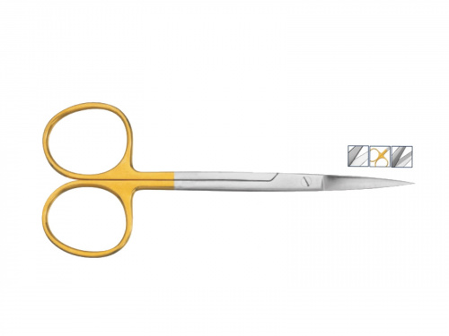 картинка 8026-8028 Ножницы хирургические Iris зубчатые 120 мм, Orange 