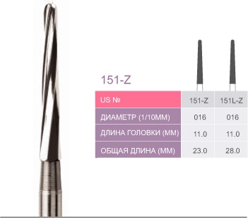 картинка Бор ТВС хирургический 151L-Z FG SL для турбинного наконечника (5 шт.), Prima Dental Group 