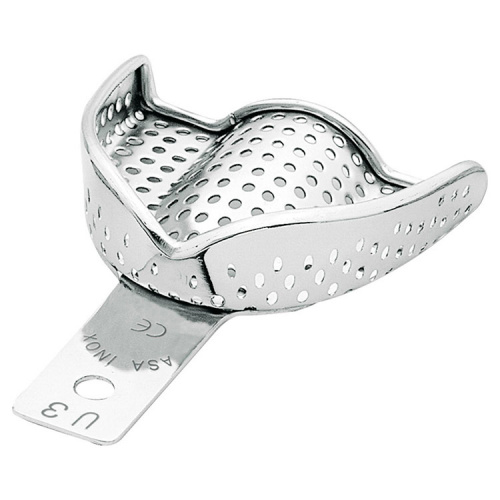 картинка Ложка слепочная с перфорацией с увеличенным бортиком (1шт), Asa Dental 