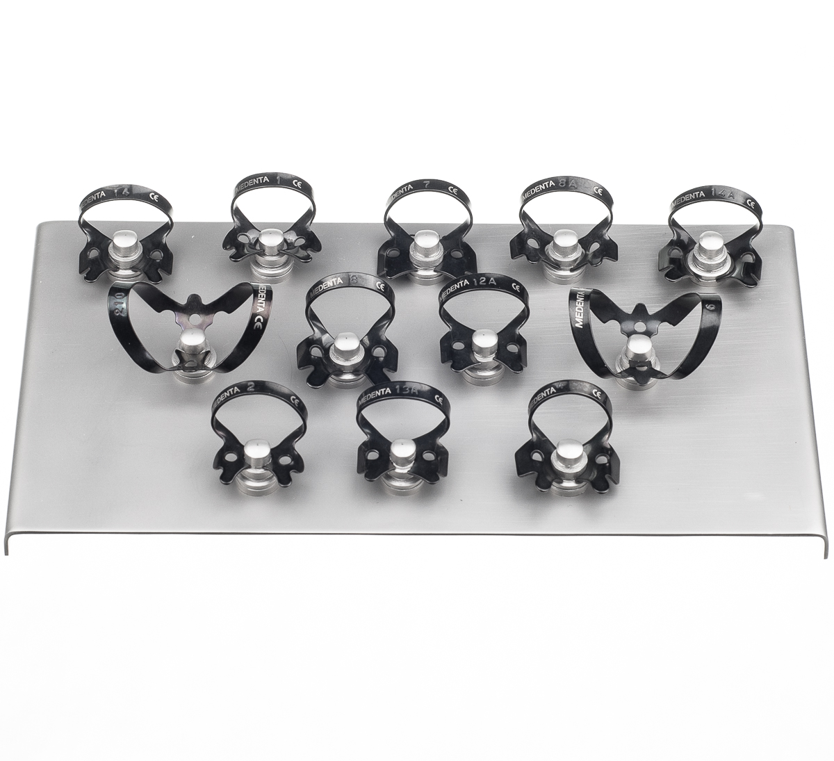 картинка Комплект Раббер Дам 129-S12 TiAlN, 12 креплений, Medenta Instrumets Co 