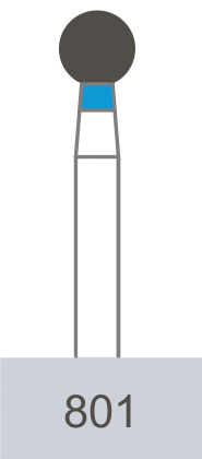 картинка Бор алмазный 801-025, шаровидный (5 шт.), Prima Dental Group 